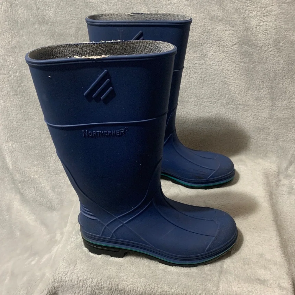 Northerner Rubber Rain Boots Blue‎ USA Made Waterproof Mens 4 Womens 6